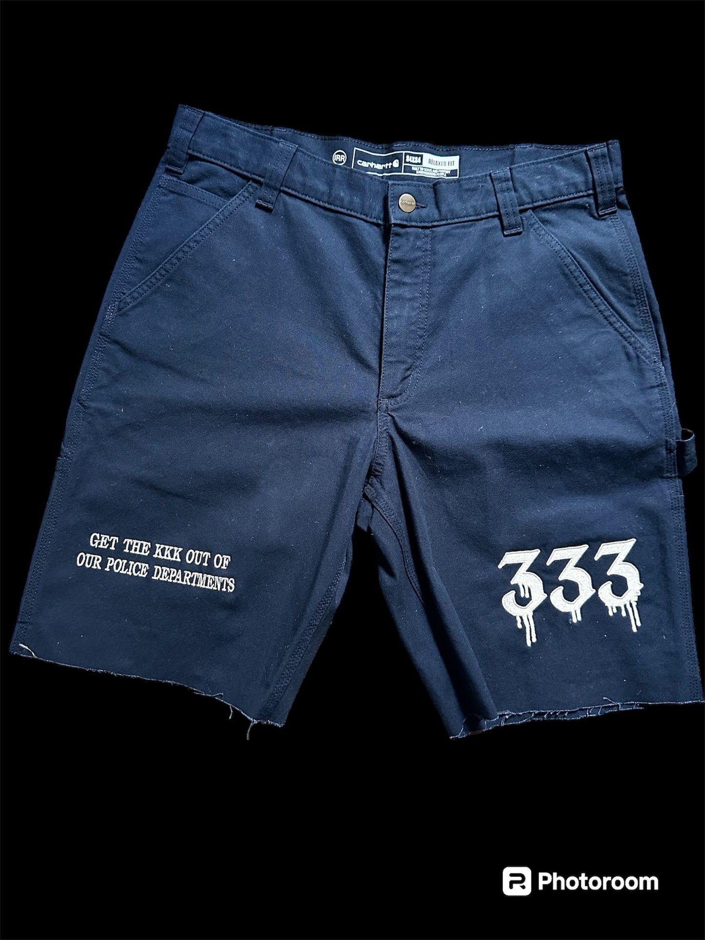 Navy 333 x Carhartt shorts